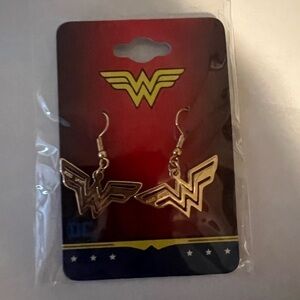Wonder women gold hanging earrings